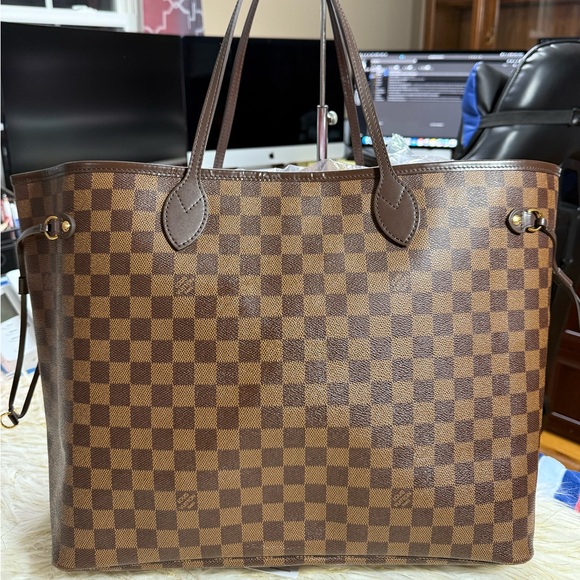 Louis Vuitton Neverful Set GM DE Damier ebene with Pouch and card authentication - Picture 13 of 16
